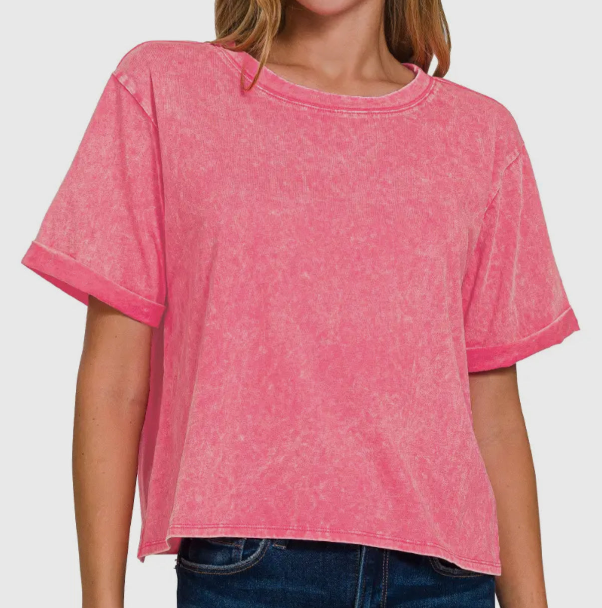 Casual Tee | Washed Fuchsia