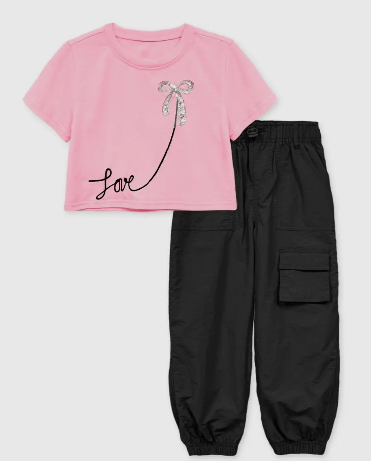 Girls Cargo Jogger Set