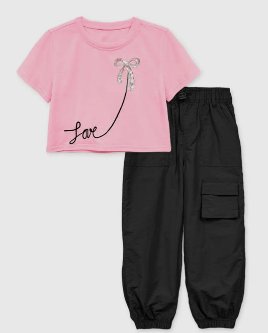 Girls Cargo Jogger Set