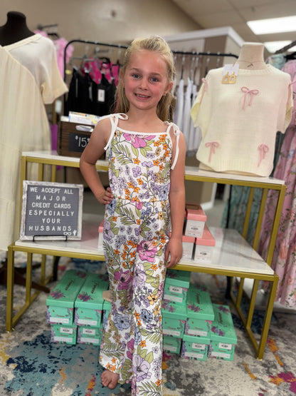 Girls Floral Jumpsuit