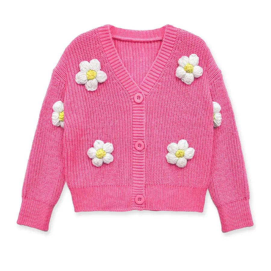 Girls Flower Cardigan