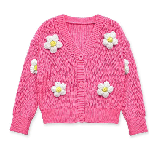 Girls Flower Cardigan