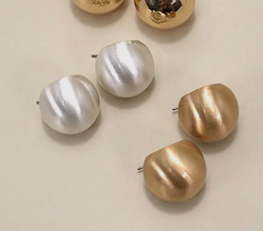 Puffed Huggie Hoops | Silver