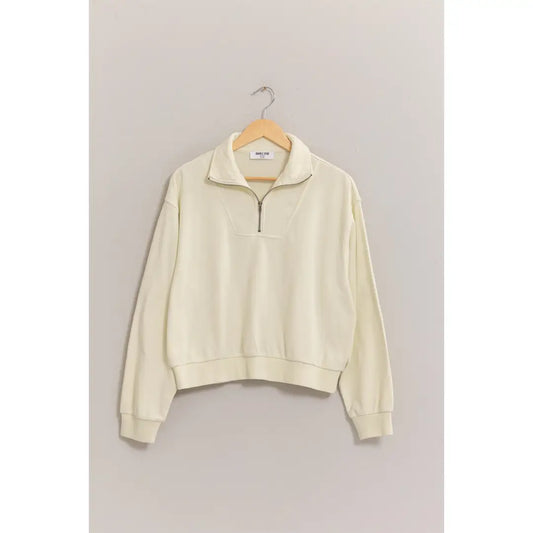 Half Zip Pullover | Cream