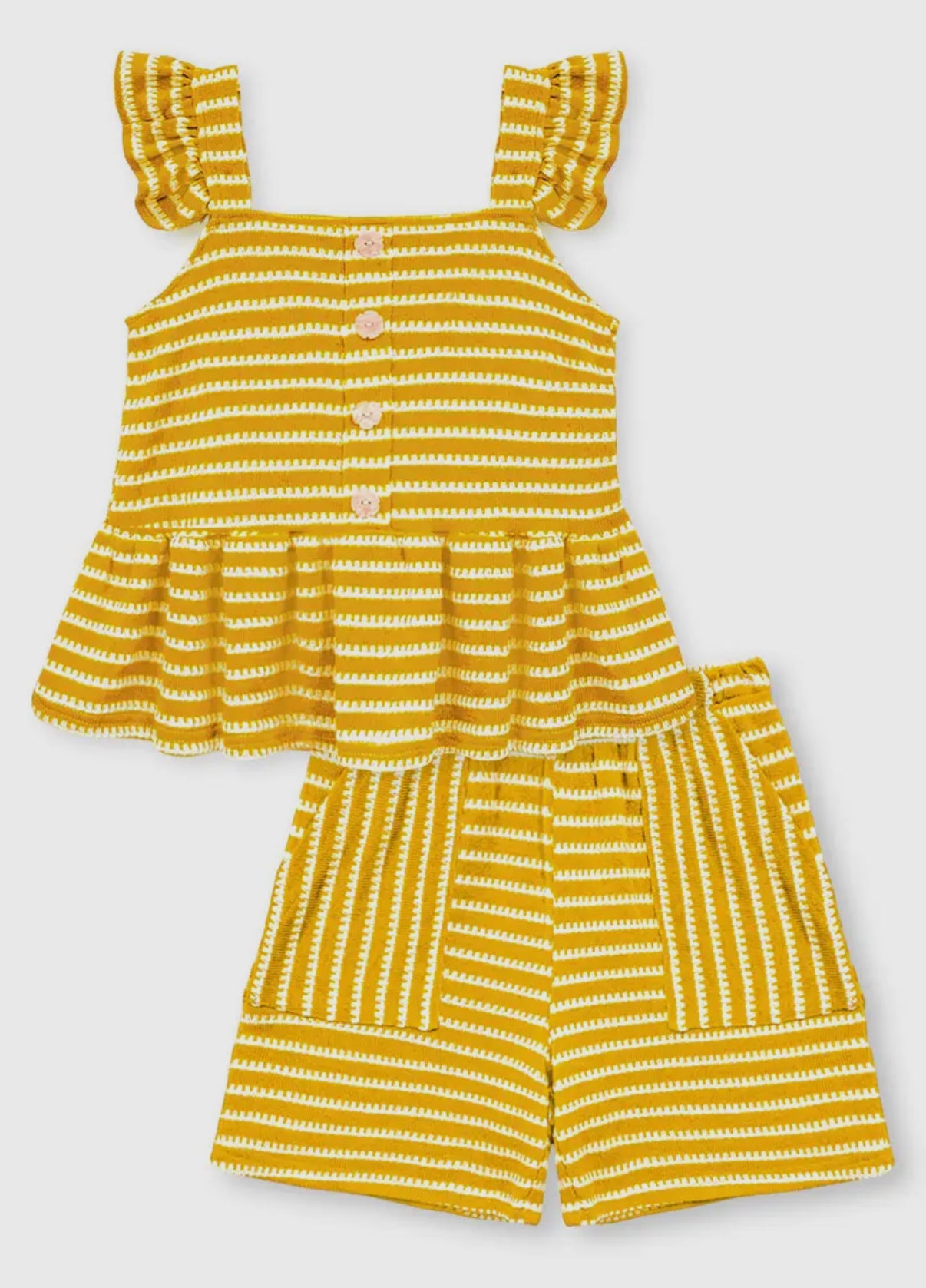 Girls Striped Set | Yellow