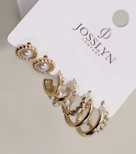 Hoop Stud Trio Earrings