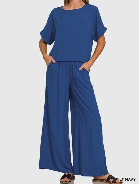 Woven Casual Set | LT Navy