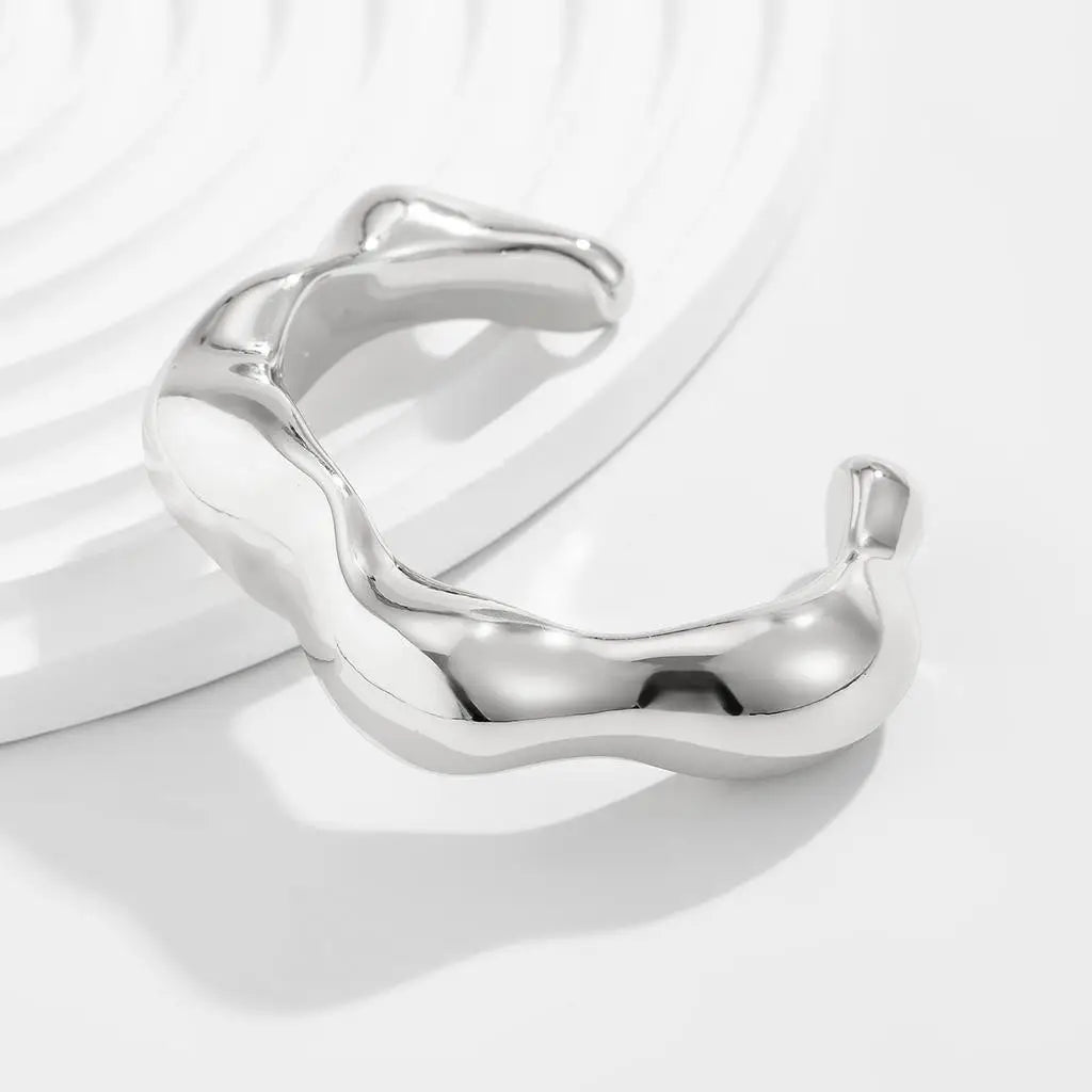 Abstract Cuff Bangle | Silver