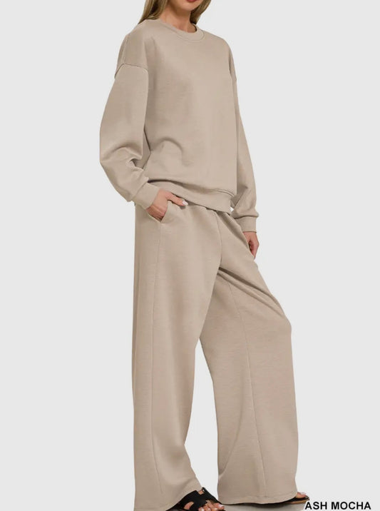 Scuba Pullover & Pants Set | Ash Mocha