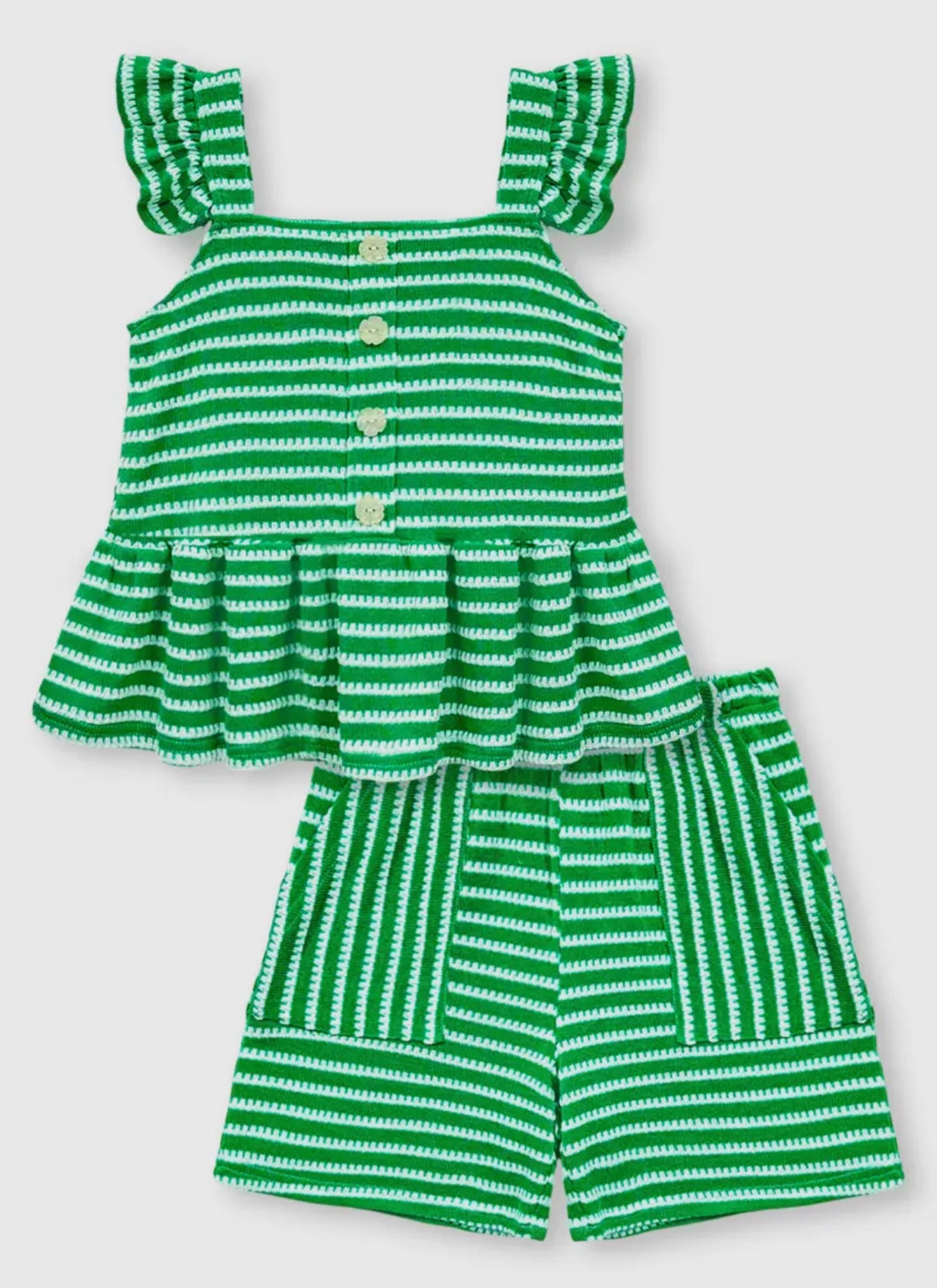 Girls Striped Set | Green