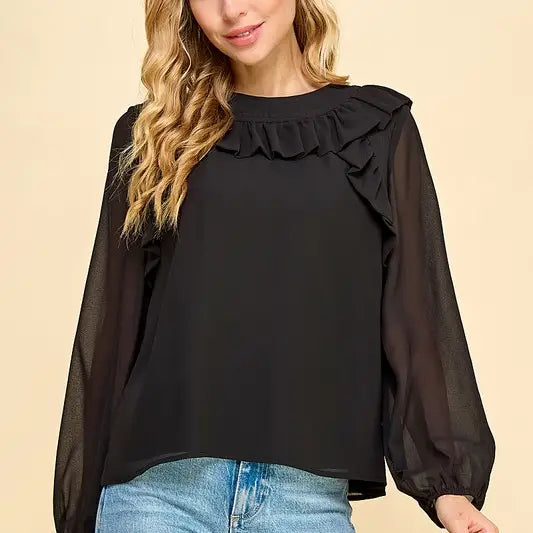 Sheer Sleeve Top