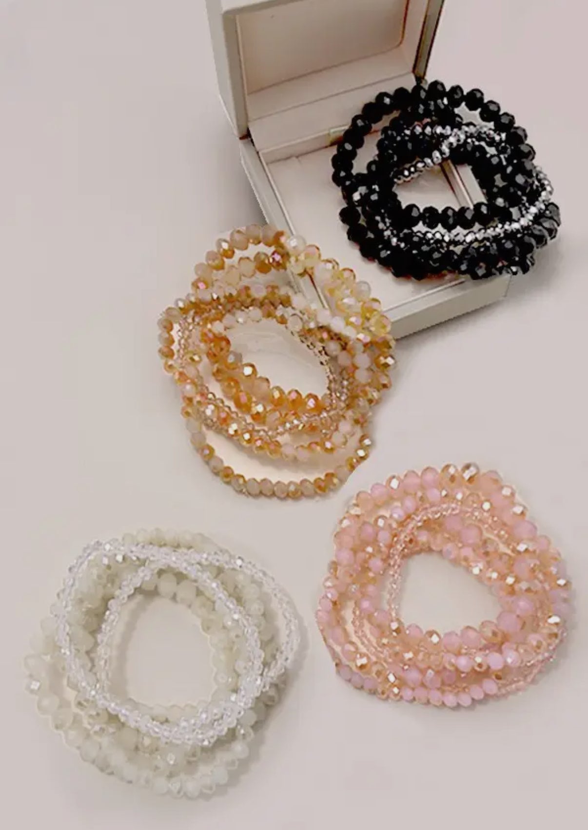 Crystal Beaded Bracelet Stack