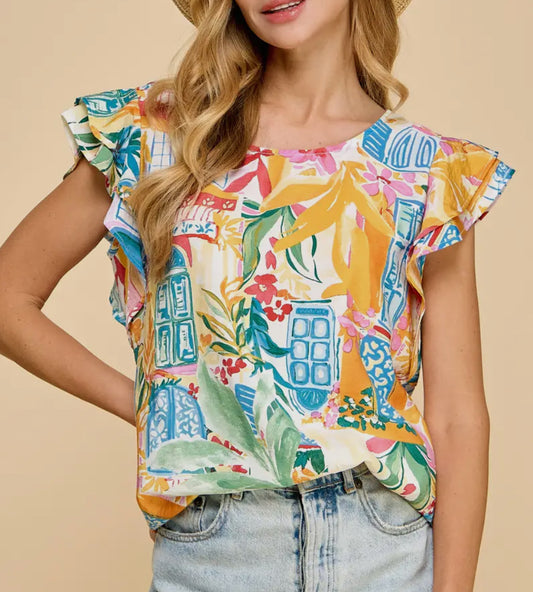 Vibrant Abstract Top